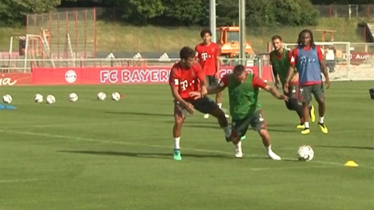 Ribery simula hasta en los entrenamientos