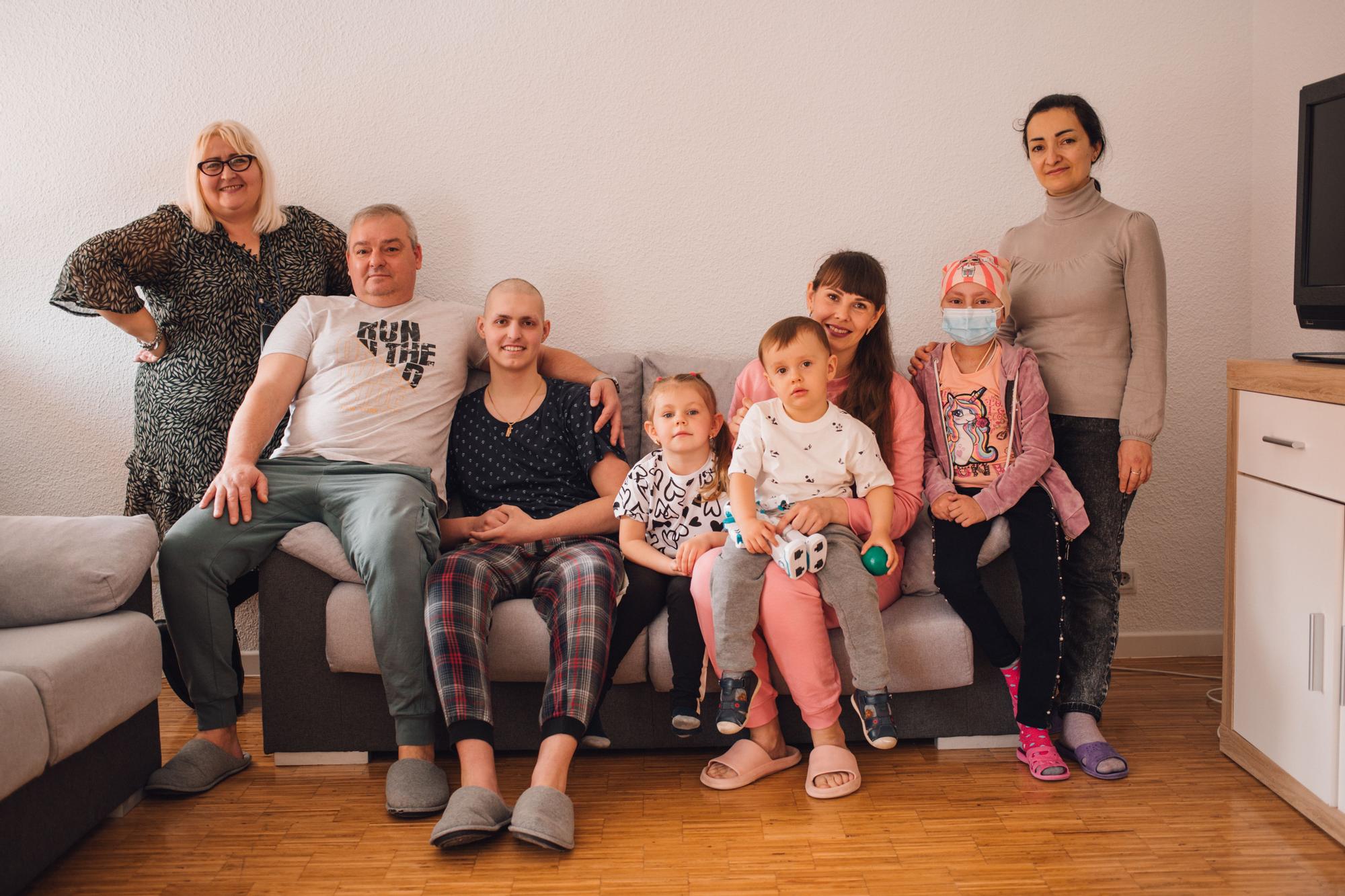 Foto de familias ucranianas.