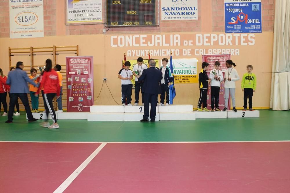 Final regional de tenis de mesa en Calasparra