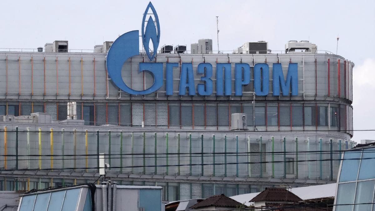 Logotipo del gigante gasístico ruso Gazprom, en una imagen de archivo.