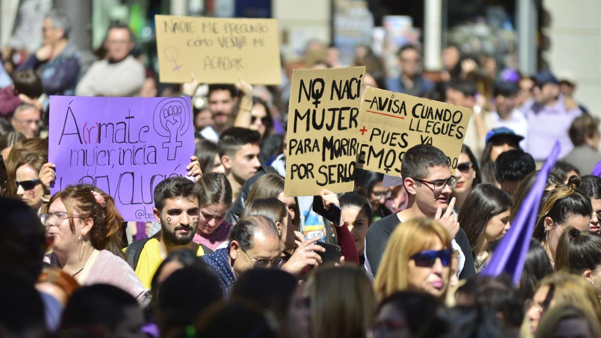 Manifestación en la Región de Murcia contra la violencia machista.