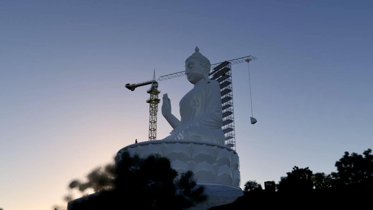 Recreación de la estatua de Buda en Arropez.