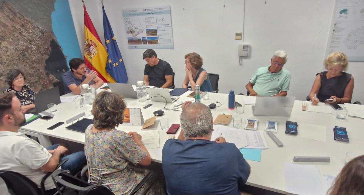 Reunión del Comité de Representantes de la Tutoría del Mar Menor, este viernes en la sede de la Oficina Técnica del Mar Menor en Murcia.