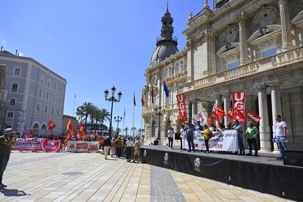 Las imágenes de la manifestación del Primero de Mayo en Cartagena