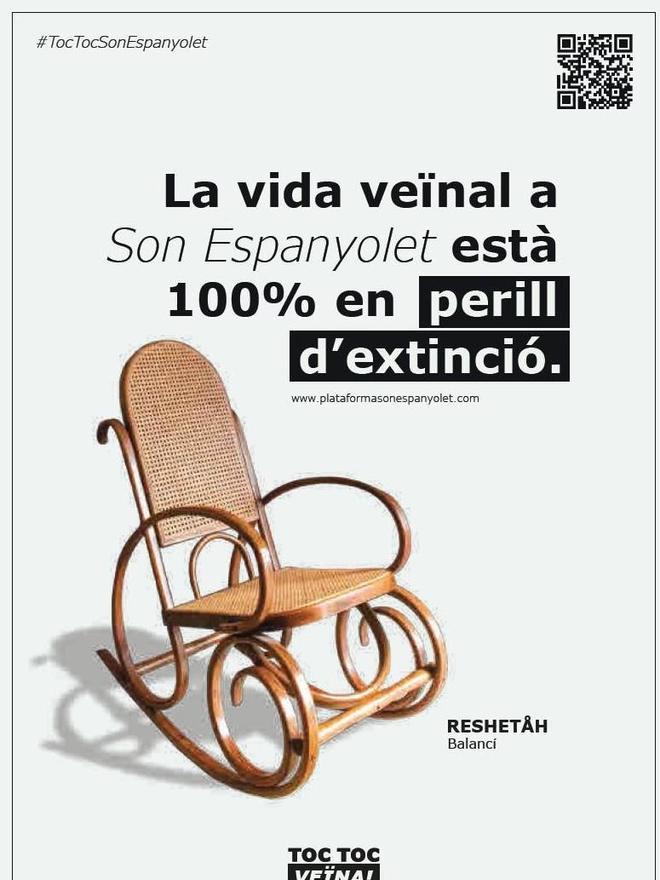 "Das Zusammenleben der Nachbarschaft in Son Espanyolet ist zu 100 Prozent vom Aussterben bedroht", steht auf diesem Plakat.