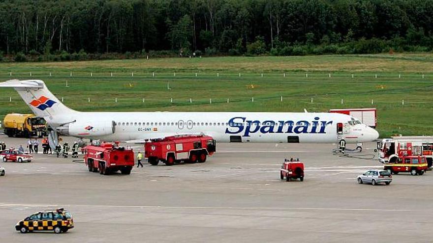 Este avión de Spanair con destino Palma se incendió en Alemania en 2004, y también un 20 de agosto. Varios pasajeros debieron ser trasladados a hospitales.