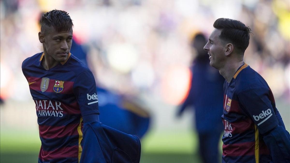 Leo Messi y Neymar, en los prolegómenos de un encuentro en el Camp Nou