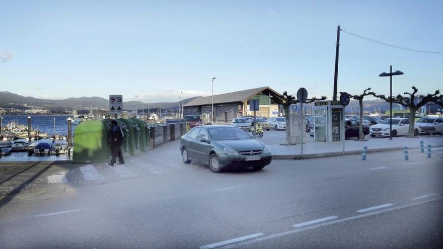 La glorieta dotará de mayor seguridad la salida de vehículos del muelle en dirección Vigo. // FdV