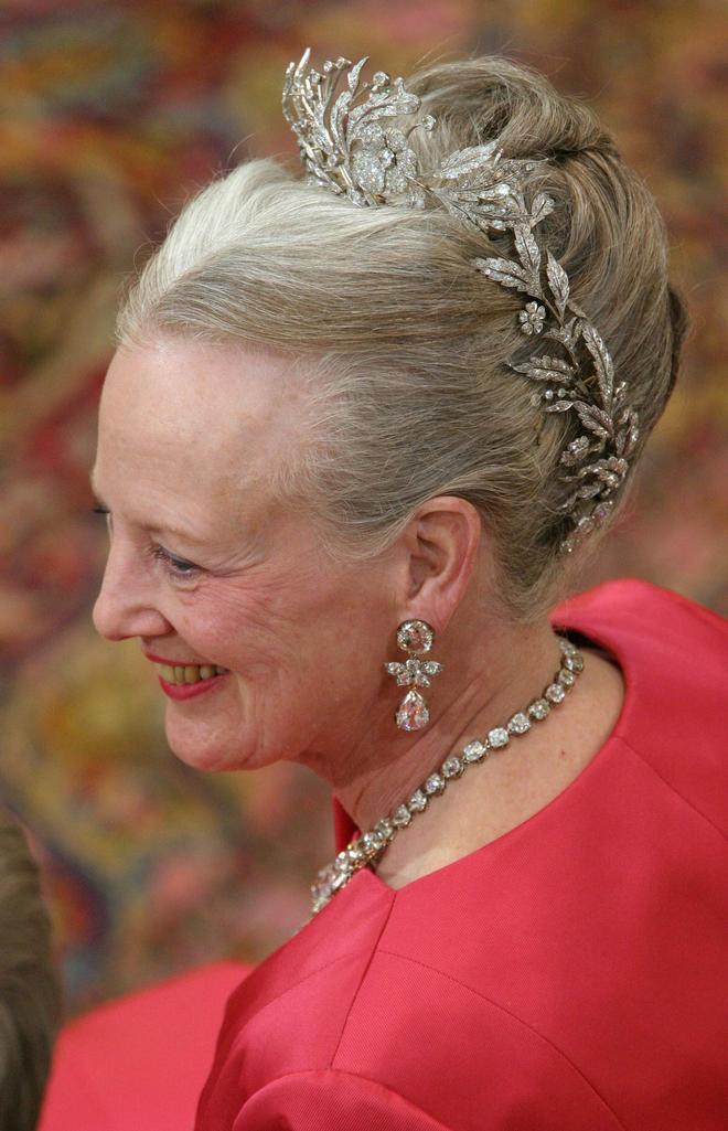 La reina de Dinamarca con la tiara Aigrette.