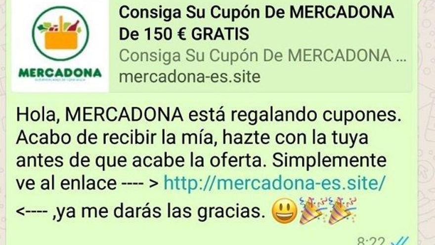 Alertan de una falsa campaña de descuentos de Mercadona a través Whatsapp