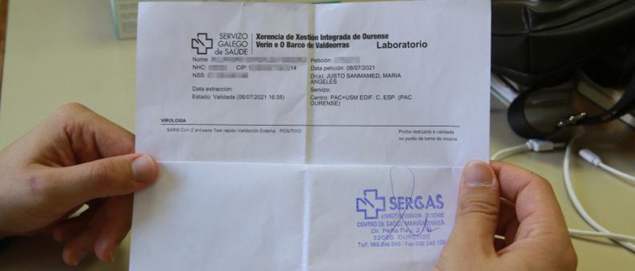 Un documento donde figura que se ha detectado la enfermedad con un test de antígenos. |   // I.O.