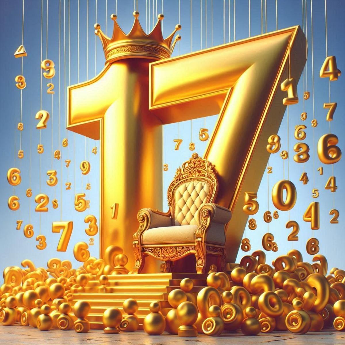 En esta recreación artística, el número 17 ilustra cómo funciona la prueba probable de primo de Fermat. Es un número primo relativamente pequeño y fácil de manejar en cualquier ejemplo.