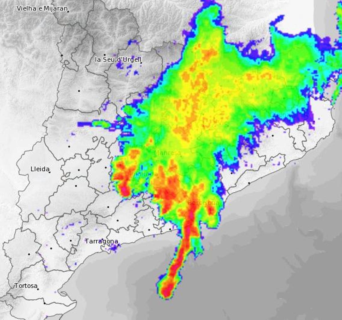 Imagen del radar de Meteocat