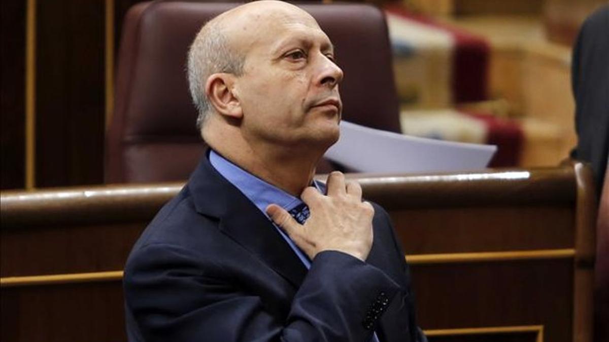 El ministro de Educación, José Ignacio Wert, en el pleno del Congreso.