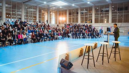 El president del Govern, Pere Aragonès, durante su participación en el acto Més esport, més país.