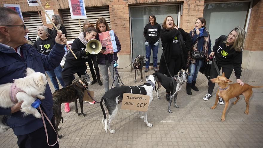 Concentracions del PACMA per reclamar incloure els gossos de caça a la llei de protecció animal