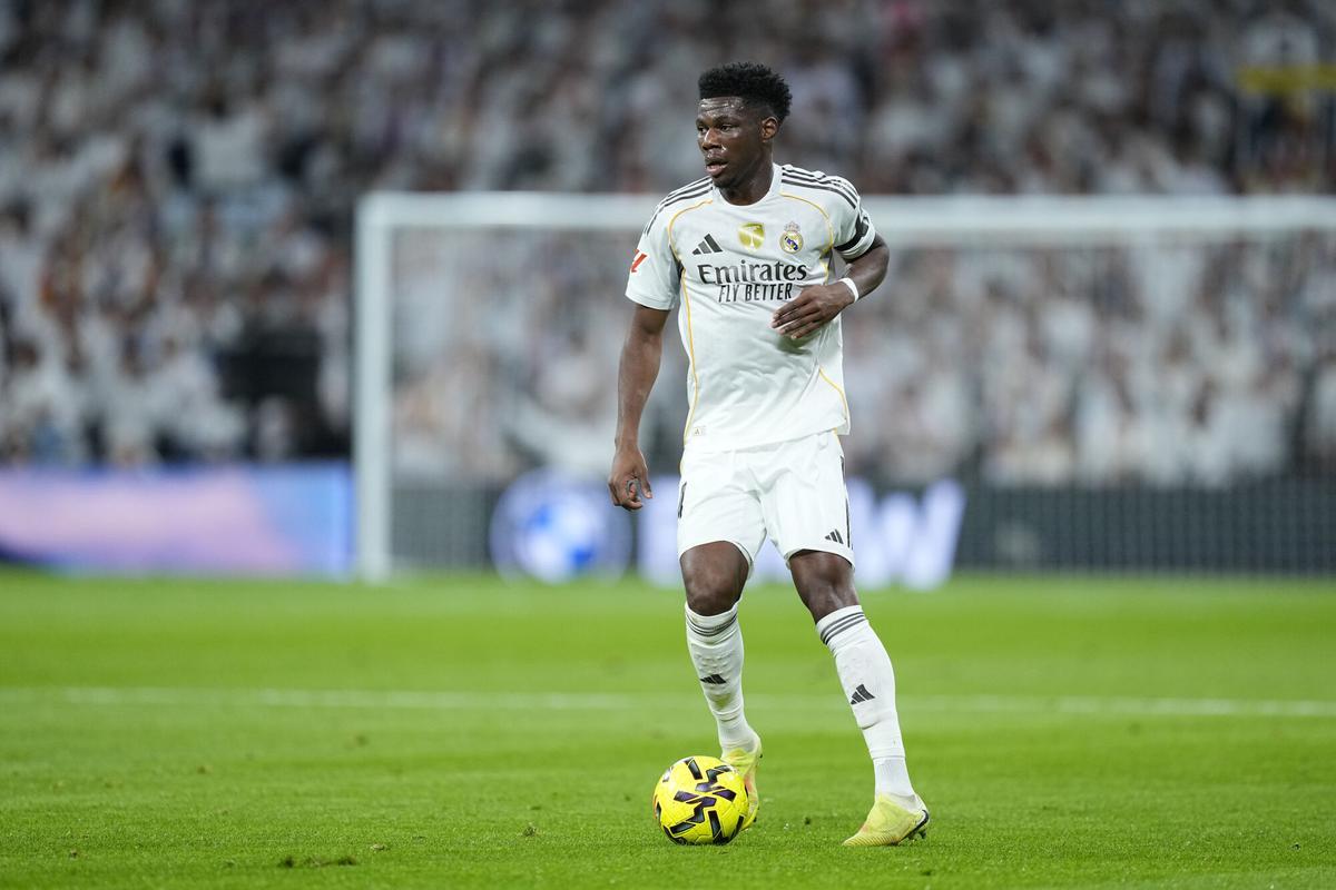 Aurelien Tchouameni of Real Madrid CF in action during the Spanish League, LaLiga EA Sports, football match played between Real Madrid and RC Celta de Vigo at Bernabeu stadium on December 07, 2025, in Madrid, Spain. AFP7 07/12/2025 ONLY FOR USE IN SPAIN. Oscar J. Barroso / AFP7 / Europa Press;2025;SOCCER;SPORT;ZSOCCER;ZSPORT;Real Madrid v RC Celta de Vigo - LaLiga EA Sports;