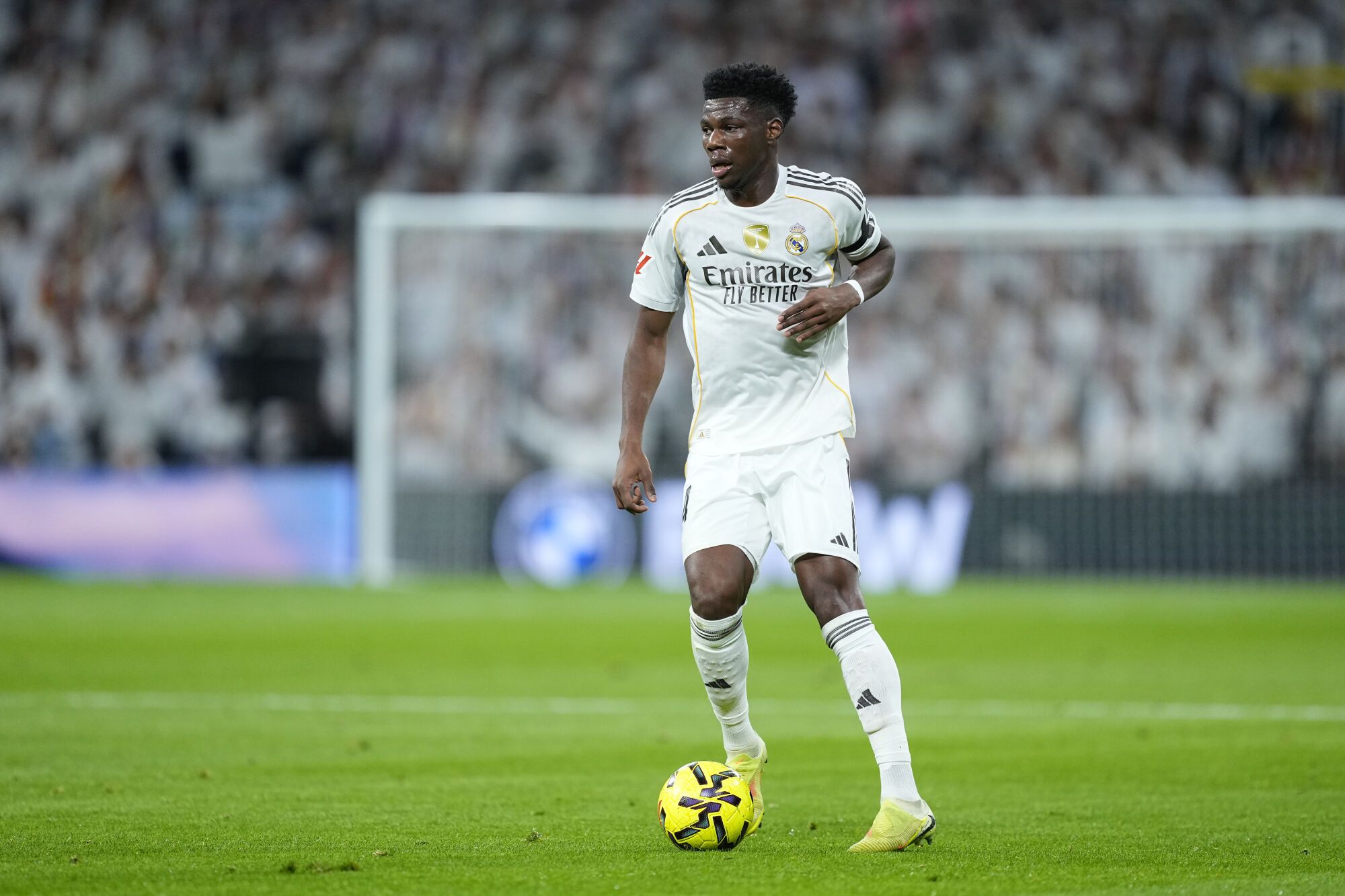 Aurelien Tchouameni of Real Madrid CF in action during the Spanish League, LaLiga EA Sports, football match played between Real Madrid and RC Celta de Vigo at Bernabeu stadium on December 07, 2025, in Madrid, Spain. AFP7 07/12/2025 ONLY FOR USE IN SPAIN. Oscar J. Barroso / AFP7 / Europa Press;2025;SOCCER;SPORT;ZSOCCER;ZSPORT;Real Madrid v RC Celta de Vigo - LaLiga EA Sports;