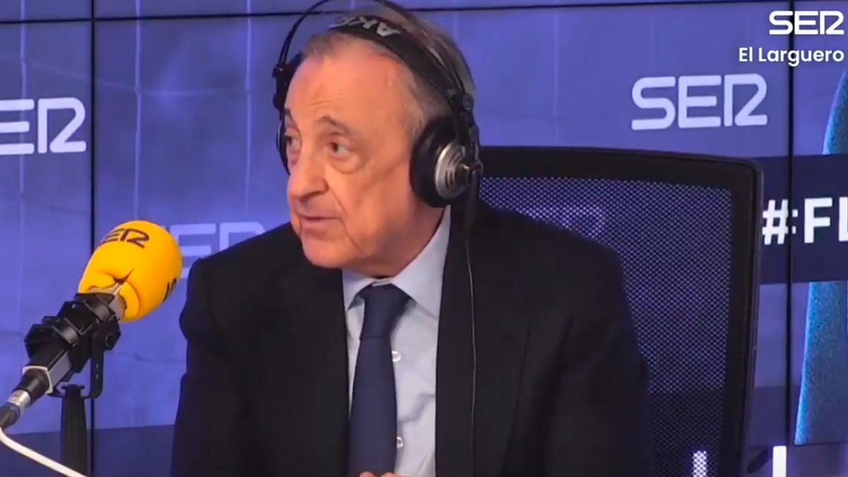 Florentino Pérez, durante su entrevista en 'El Larguero'