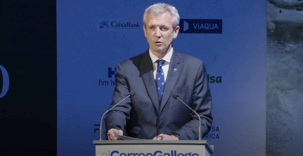 Alfonso Rueda durante su intervención en la gala de los Gallegos del Año