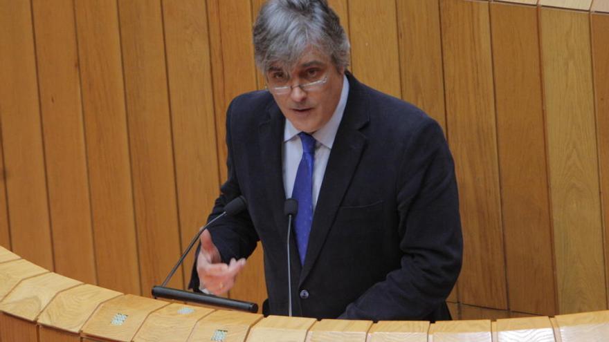 Pedro Puy, esta mañana en el Parlamento gallego. // Xoán Álvarez