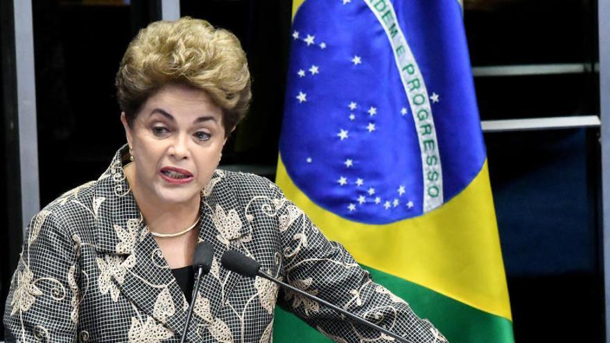 Rousseff durante su comparecencia.