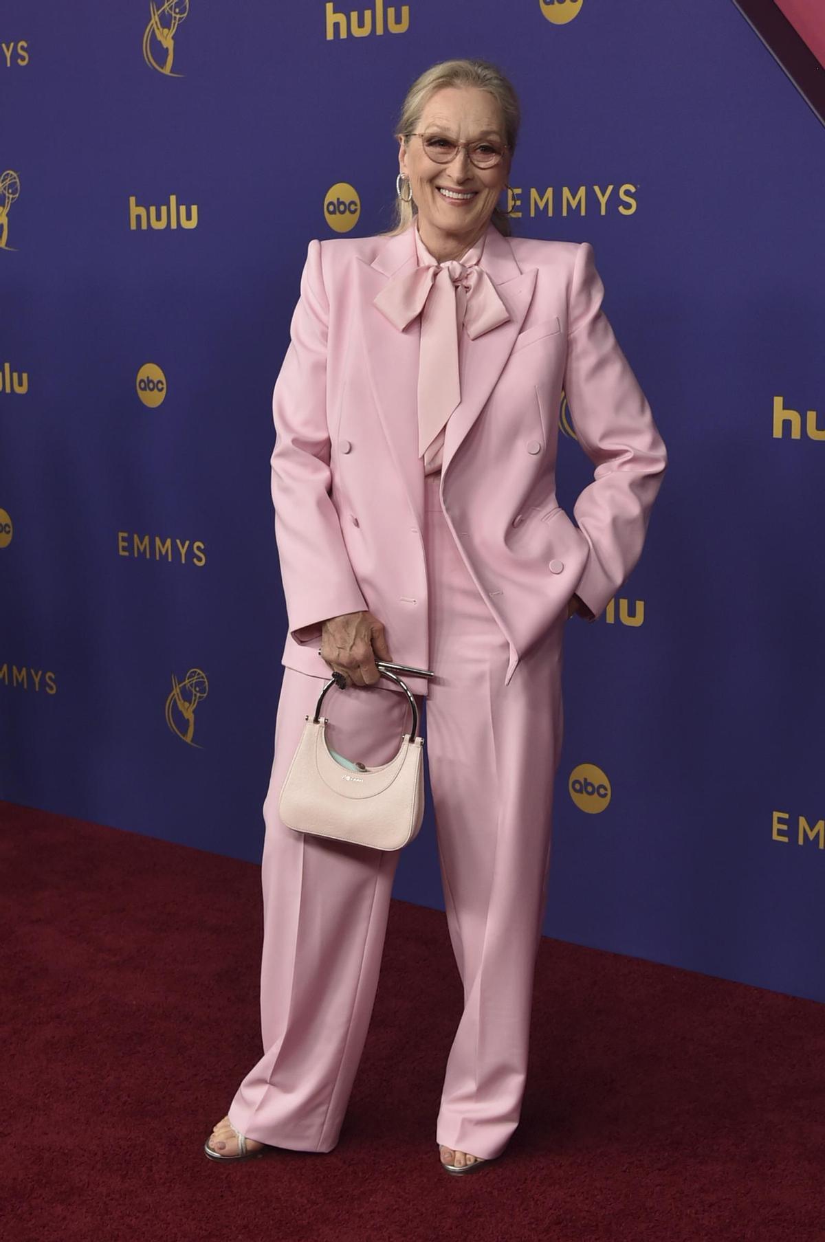 Meryl Streep, en dulce rosa algodón de azúcar.