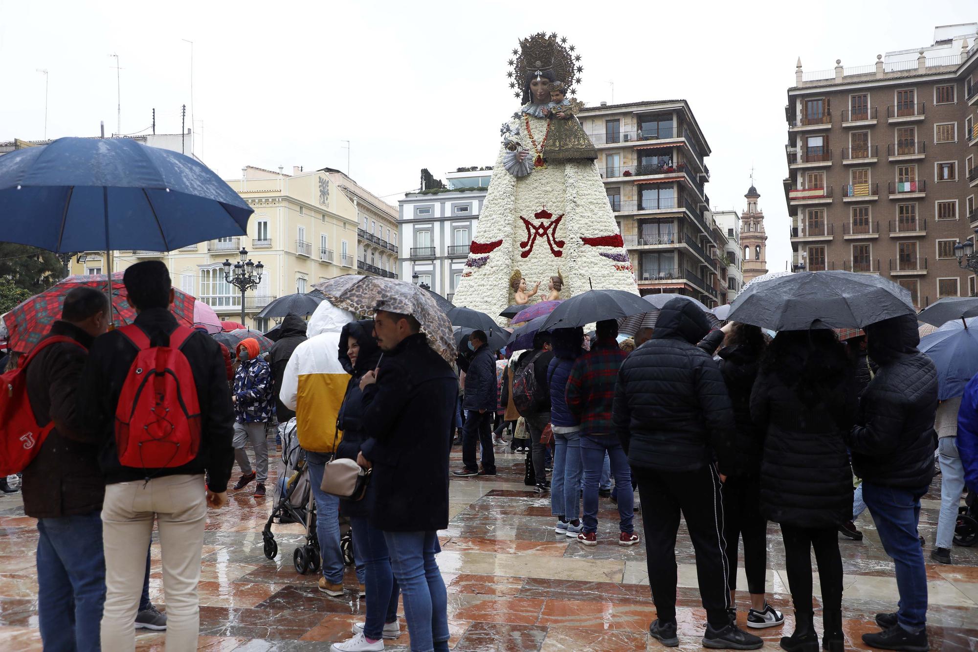 Cientos de personas se acercan a visitar el manto de la Virgen