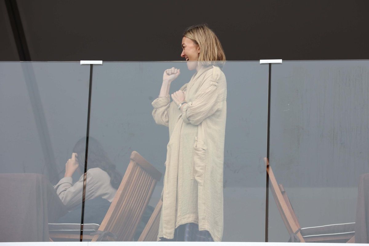 Marta Ortega celebrando una actuación hípica