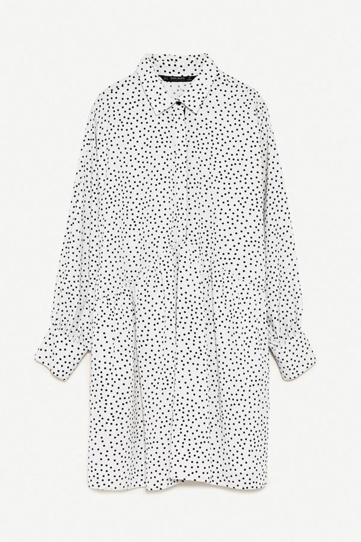 Vestidos camiseros de Zara en rebajas: de polka dots