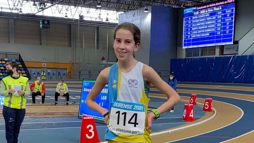 Xela Martínez tras lograr el récord gallego Sub-18 con 15 años