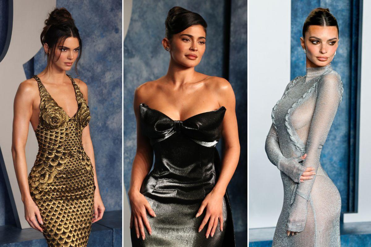 Kendall Jenner, Kylie Jenner y Emily Ratajkowski en la fiesta de Vanity Fair tras los premios Oscar 2023
