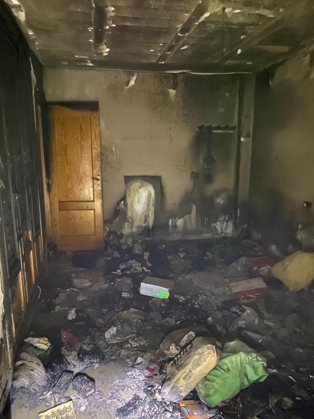 Vivienda afectada por el incendio doméstico en Alcúdia.