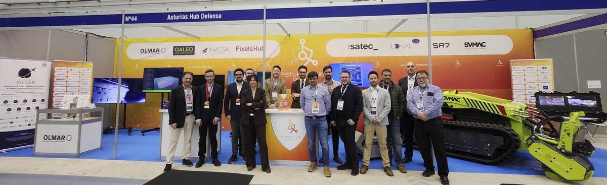 El stand de Asturias Hub Defensa en BACSI 2026. |
