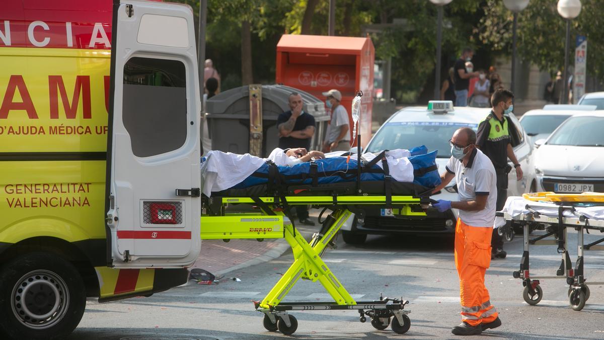 Un accidente de moto en Gran Vía, en imagen de archivo.