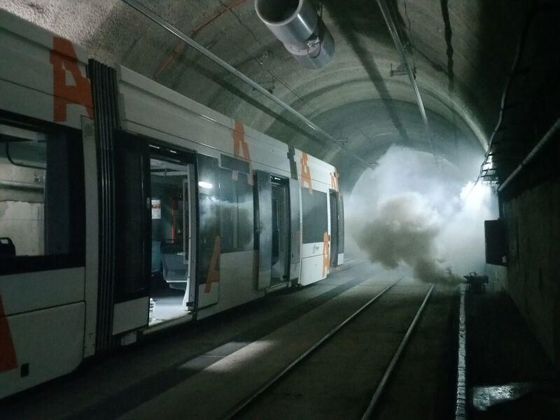 Simulacro incendio TRAM