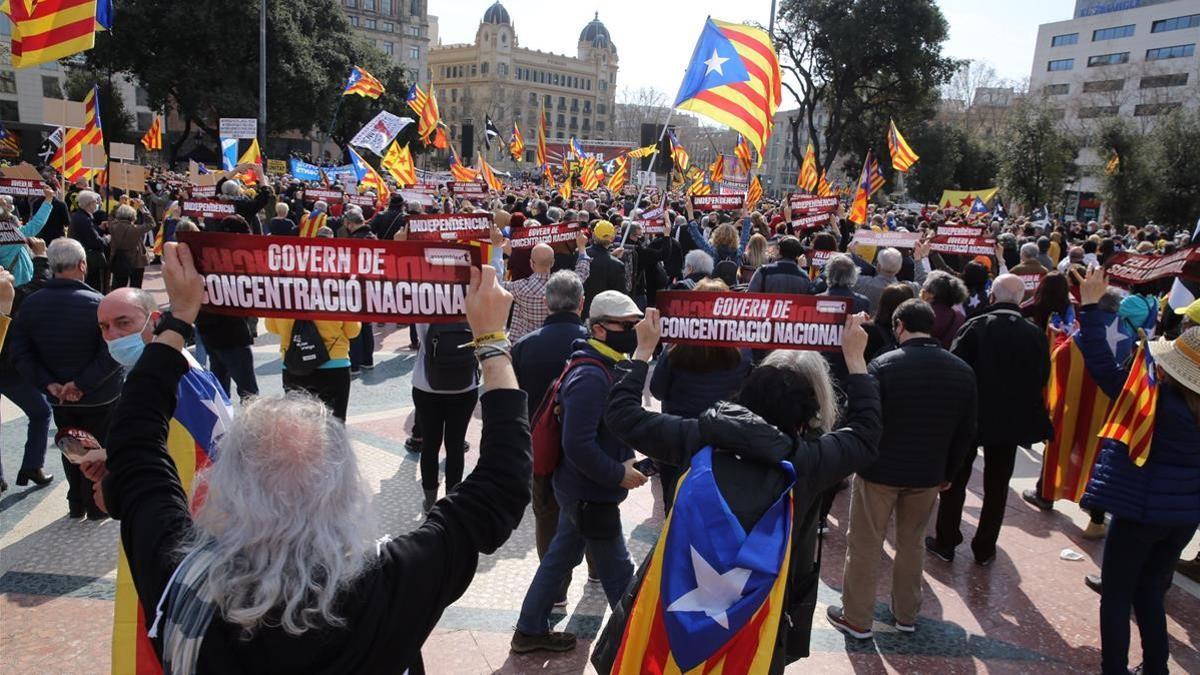 Concentración de la ANC en Plaça Catalunya