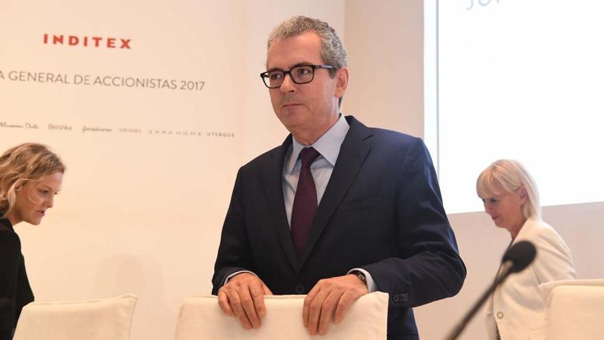 Pablo Isla, en la última junta de Inditex.