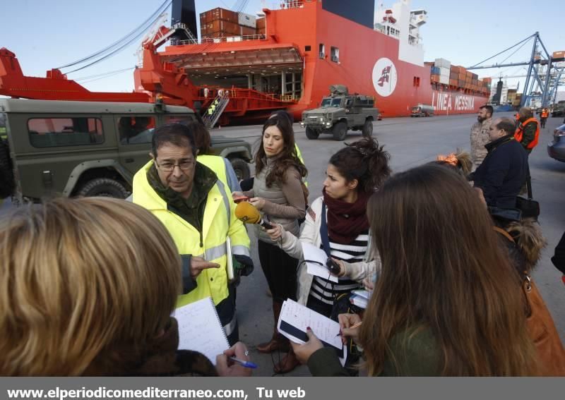 Desembarco vehículos del ejercito Afganistán-Castellón