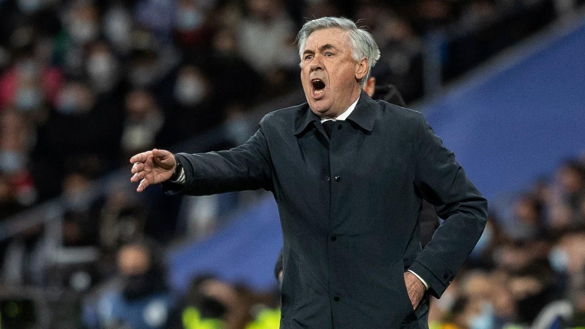 Ancelotti, durante el partido ante la Real