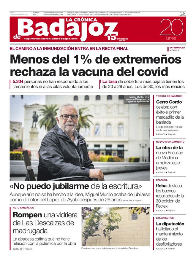 Consulta la portada correspondiente al día 20 de septiembre del 2021