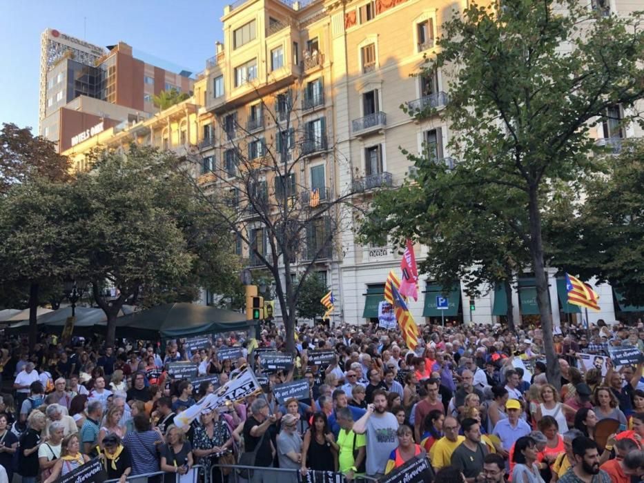 Manifestació a Barcelona per recordar el 20-S del 2017