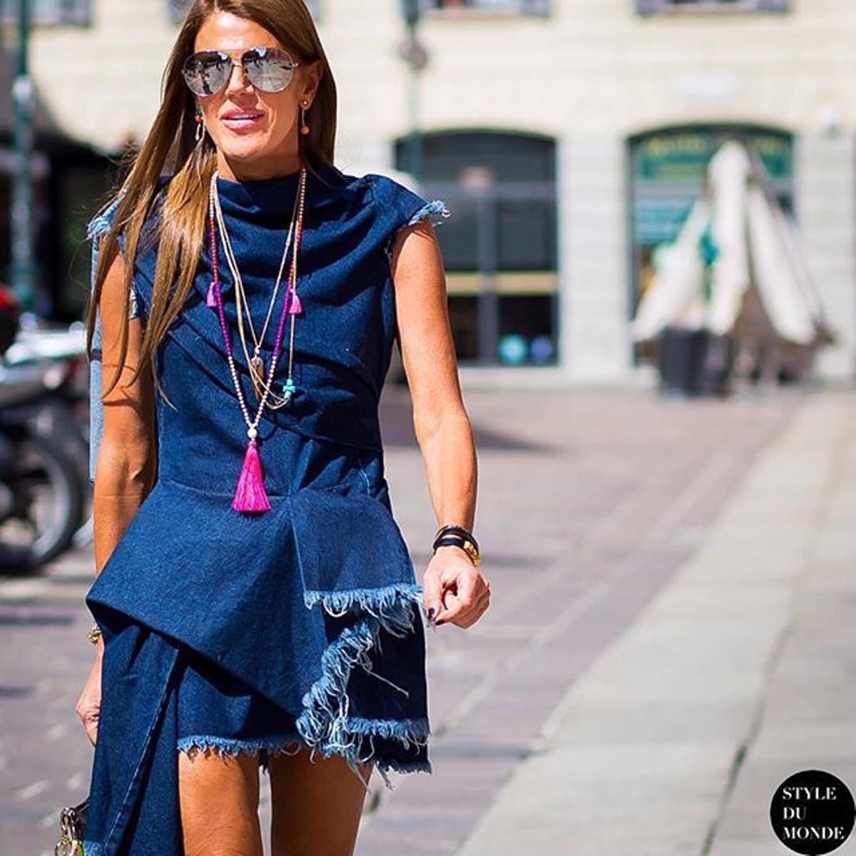 El vestido 'denim' de Anna Dello Russo