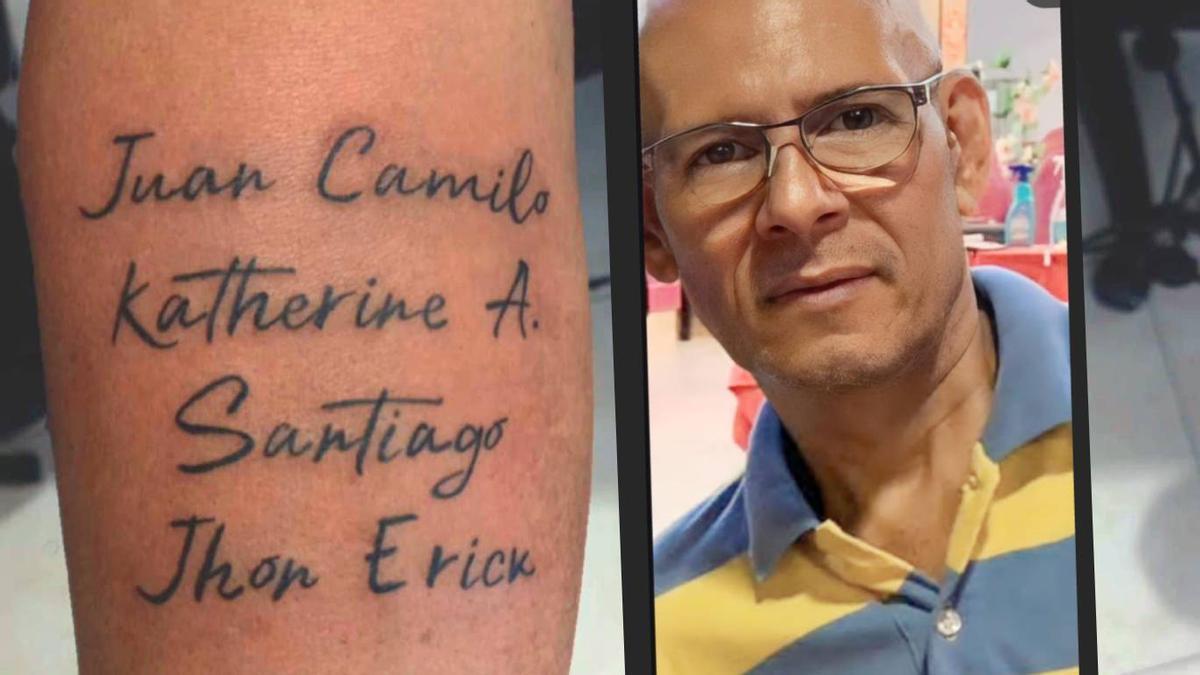 Edwin tiene un tatuaje en el antebrazo de derecho con el nombre de sus hijos. Su familia, ante la posibilidad de estar cambiado, pide que se fijen en ese detalle en caso de duda de haberse cruzado con él.