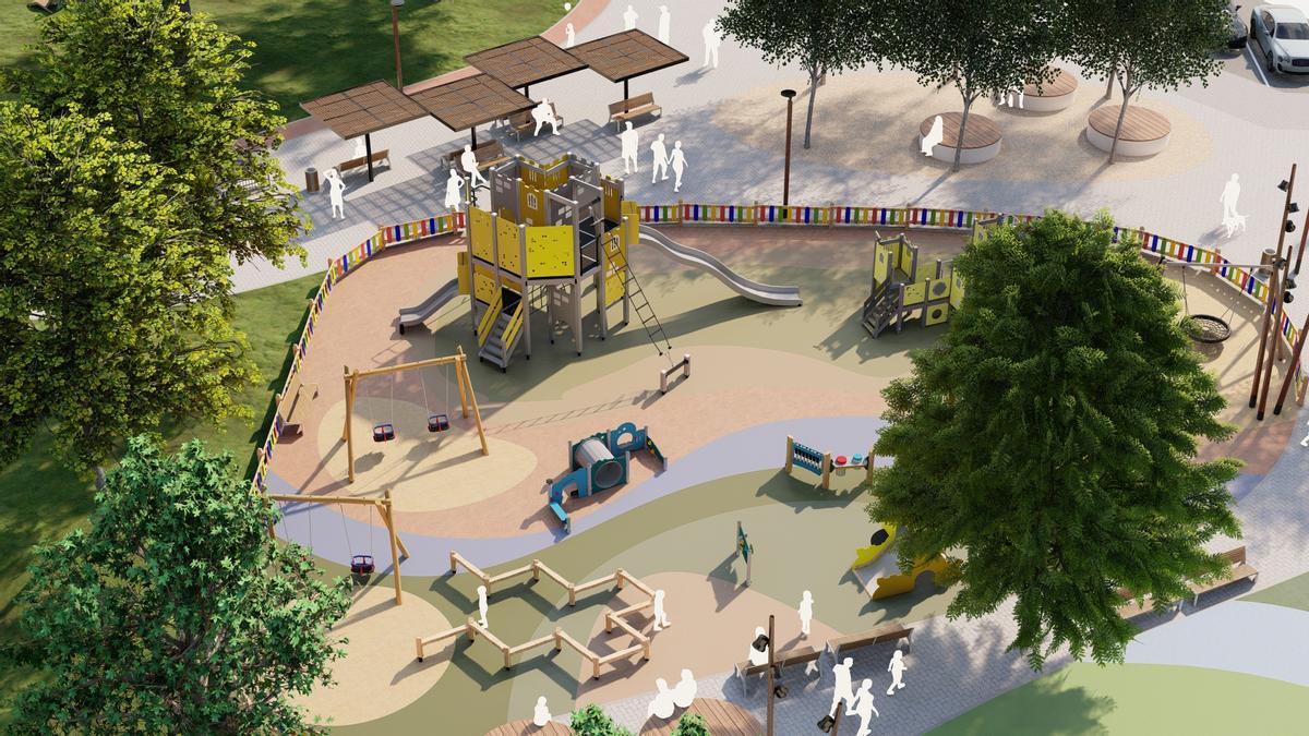 Infografías del futuro parque de La Reconquistas en la zona oeste de Pola de Siero