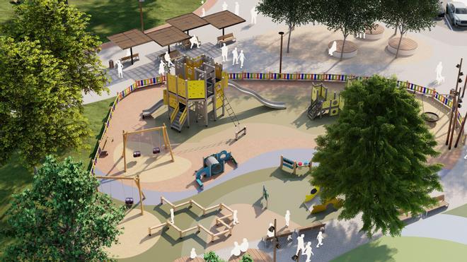Así será el futuro parque de La Reconquista en la zona oeste de Pola de Siero