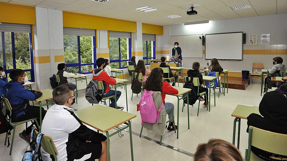 Un colegio gallego en clase.