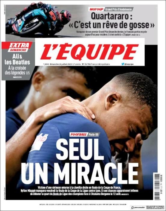 Portada L'ÉQUIPE domingo 26 julio 2020