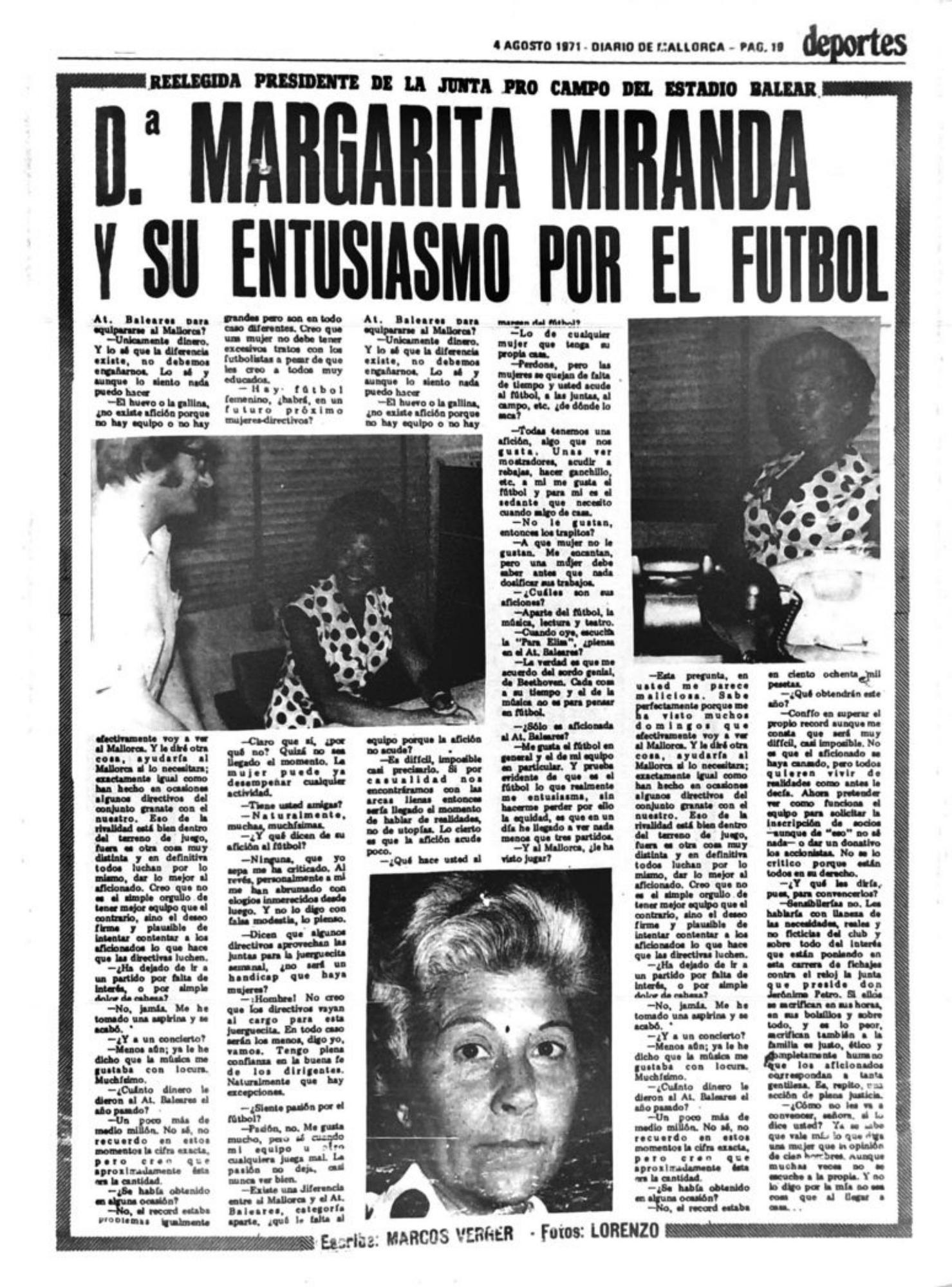 Margarita Miranda: Pionera mallorquina del deporte español.