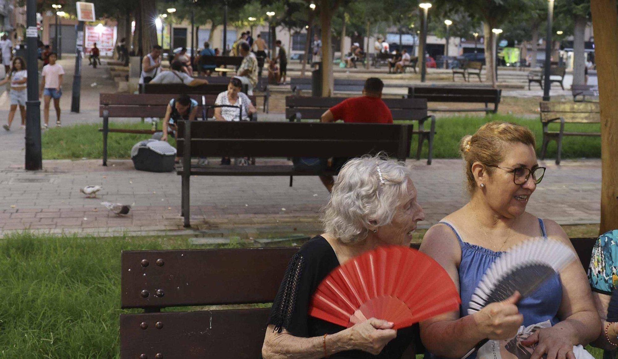 Las familias y vecinos llenan los parques de Carolinas y del Pla durante las noches de verano